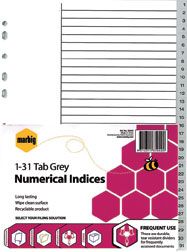 MARBIG INDICES A4 POLYPROP 1-31 GREY