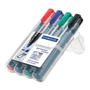 STAEDTLER MARKERS PERM 350 PKT/4 CHISEL