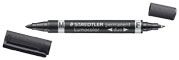 STAEDTLER LUMOCOLOR 348 DUO PERM BLACK