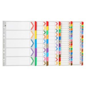 MARBIG PLASTIC TAB DIVIDERS A4 5 TAB