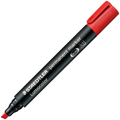 STAEDTLER MARKER PERM 350 RED CHISEL