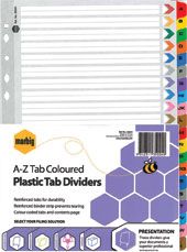 MARBIG PLASTIC TAB INDICES A4 A-Z