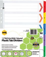 MARBIG EXTRA WIDE DIVIDERS A4 PP 5TAB