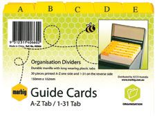 MARBIG GUIDE CARDS A-Z/1-31 6x4"