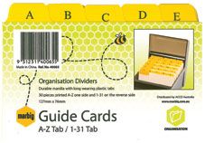 MARBIG GUIDE CARDS A-Z/1-31 5X3 "