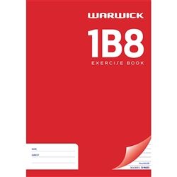 EXERCISE BOOK WARWICK 1B8 A4 7MM RULED