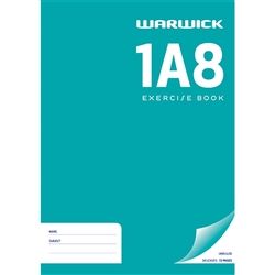 EXERCISE BOOK WARWICK 1A8 UNRULED