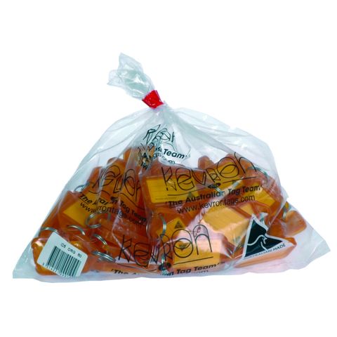 KEY TAGS KEVRON BAG OF 50 ORANGE