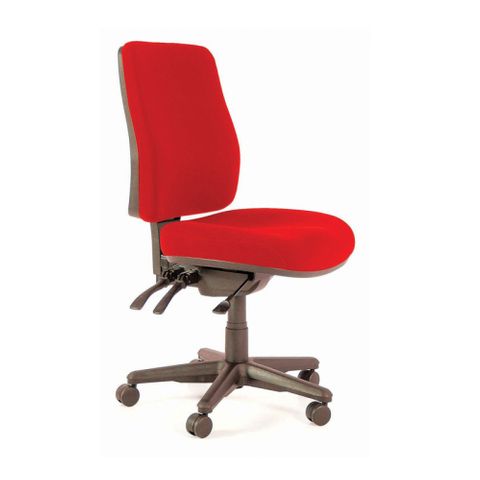 CHAIR BURO ROMA HIGHBACK 3 LEVER RED