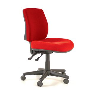 CHAIR BURO ROMA MIDBACK 2 LEVER RED