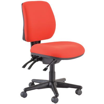 CHAIR BURO ROMA MIDBACK 3 LEVER RED