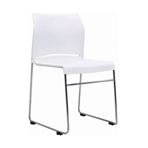 VISITOR CHAIR BURO ENVY WHITE SKID BASE