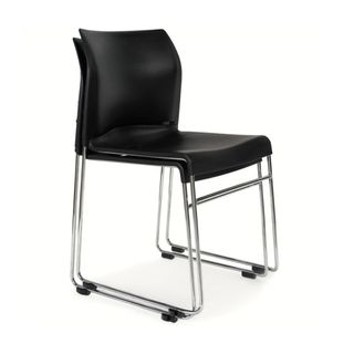 VISITOR CHAIR BURO ENVY BLACK SKID BASE