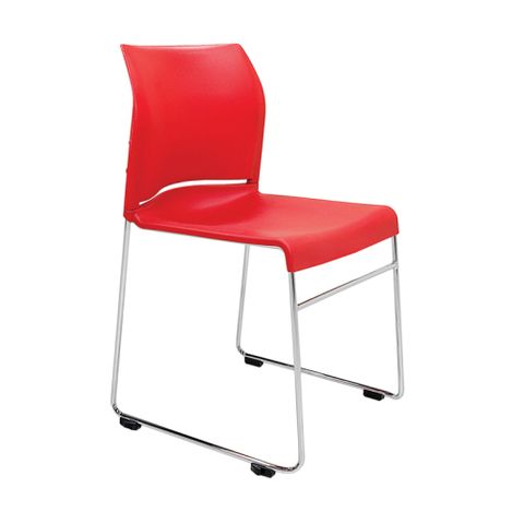 VISITOR CHAIR BURO ENVY RED SKID BASE CH