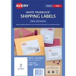 AVERY LASER LABELS L7168 2UP PK/100