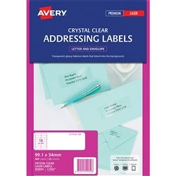 AVERY LASER LABEL L7562 CLEAR PKT/25