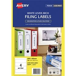 AVERY LEVER ARCH LABELS L7171 PKT/25