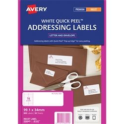 AVERY INKJET LABELS J8162 WHITE PKT/50