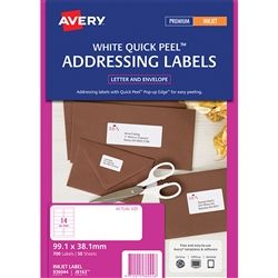 AVERY INKJET LABELS J8163 WHITE PKT/50