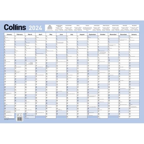 Collins Wallplanner with pen even year