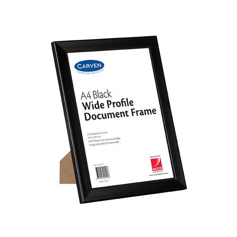 DOCUMENT FRAME CARVEN WIDE PROFILE A4 BK