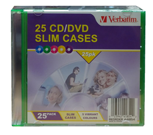 Verbatim CD/DVD 25 Pk Coloured cases