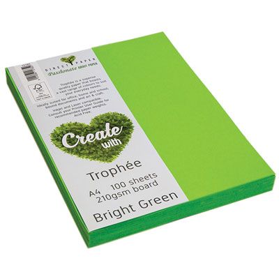 TROPHEE CARD A4 BRIGHT/GREEN 210GM 100P