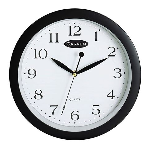 CARVEN ROUND CLOCK BLACK 30CM