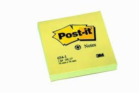 POST IT NOTES 654 CANARY YELLOW 76x76MM