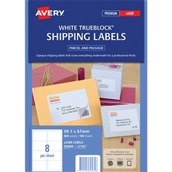 AVERY LASER LABELS L7165 8UP PK/100