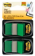 POST IT FLAGS 680-BG2 BRIGHT GREEN PK100