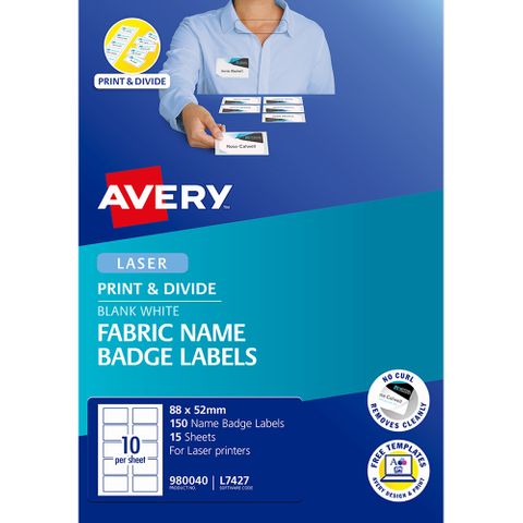 AVERY NAME BADGE L7427 FABRIC 10UP PK15