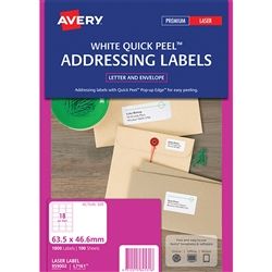 AVERY LASER LABELS L7161 QP 18UP PK/100