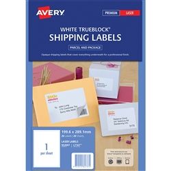 AVERY LASER LABELS L7167 1 UP PKT/20