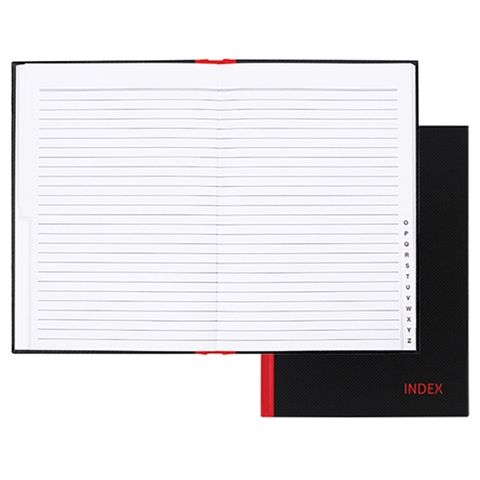 MILFORD NOTEBOOK INDEXED A5 RED/BLACK