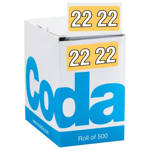 CODAFILE YEAR LABEL 25MM 2022 ROLL/500