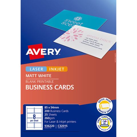 AVERY BUSINESS CARDS C32015 8UP PKT/25