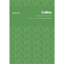 COLLINS CASH RECEIPT BOOK A5 A5/50 3TL