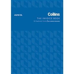 COLLINS TAX INVOICE BOOK A5/50DL