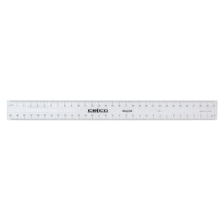 RULER CELCO CLEAR PLASTIC METRIC 300MM
