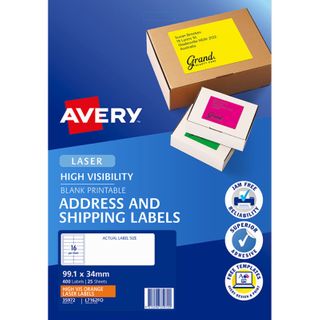 AVERY FLUORO LABELS L7162FO16 UP ORANGE