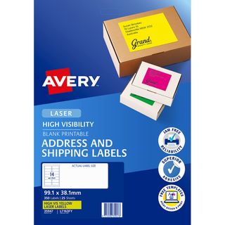 AVERY FLUORO LABELS L7163FY 14 UP YELLOW
