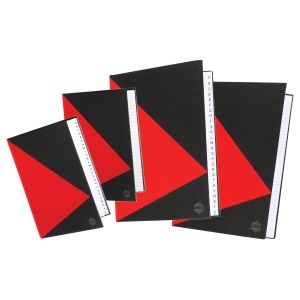NOTEBOOK MARBIG RED & BLACK A4 INDEXED