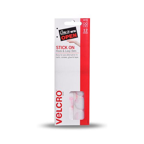 VELCRO HANDY DOTS HOOK&LOOP 22MM PK/12