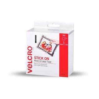 VELCRO STRIP HOOK & LOOP 1.8MX20MM WHITE