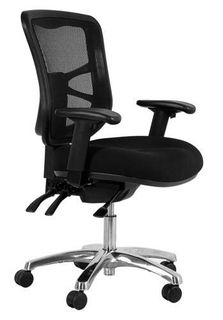 BURO METRO CHAIR BLACK CHROME BASE ARMS