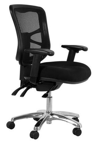 BURO METRO CHAIR BLACK CHROME BASE ARMS