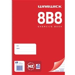 WARWICK EXERCISE BOOK 8B8 SPIRAL BOUND