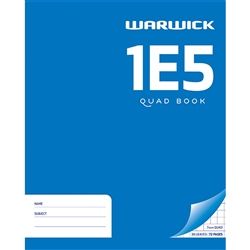 EXERCISE BOOK WARWICK 1E5 QUAD 7MM