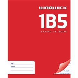 EXERCISE BOOK WARWICK 1B5 7MM RULED